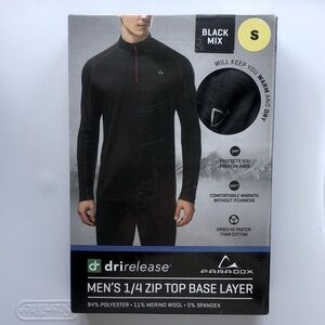 Paradox, Drirelease, Men’s 1/4 zip top base layer, size S, NWT
